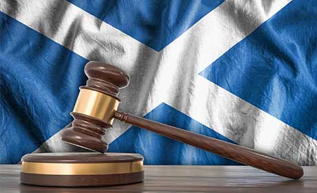 Scottish flag and gavel